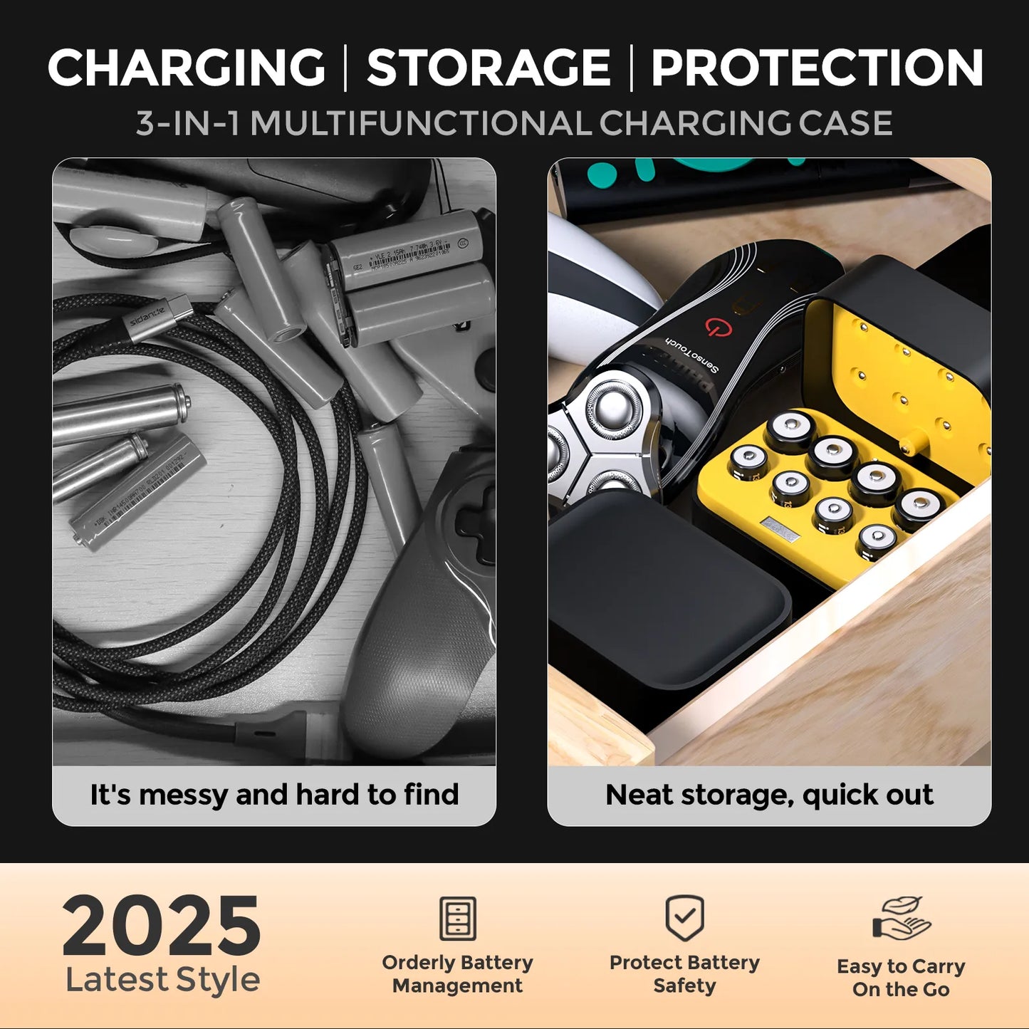 Imuto | 3000 mWh AAA Lithium Battery Set | 8-Pack Charger Slot